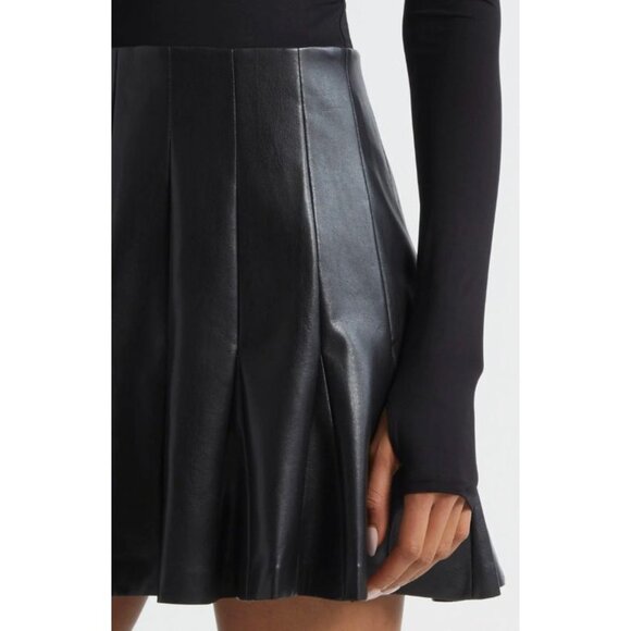 Alice + Olivia Chara Long Sleeve Minidress Faux Leather Black Size 2 $395 [jb] - Picture 3 of 10